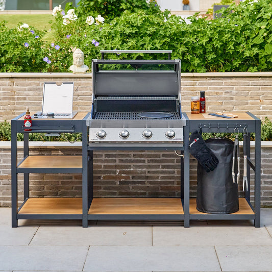 Grillstream Sanctuary Oak 4 Burner Outdoor Kitchen