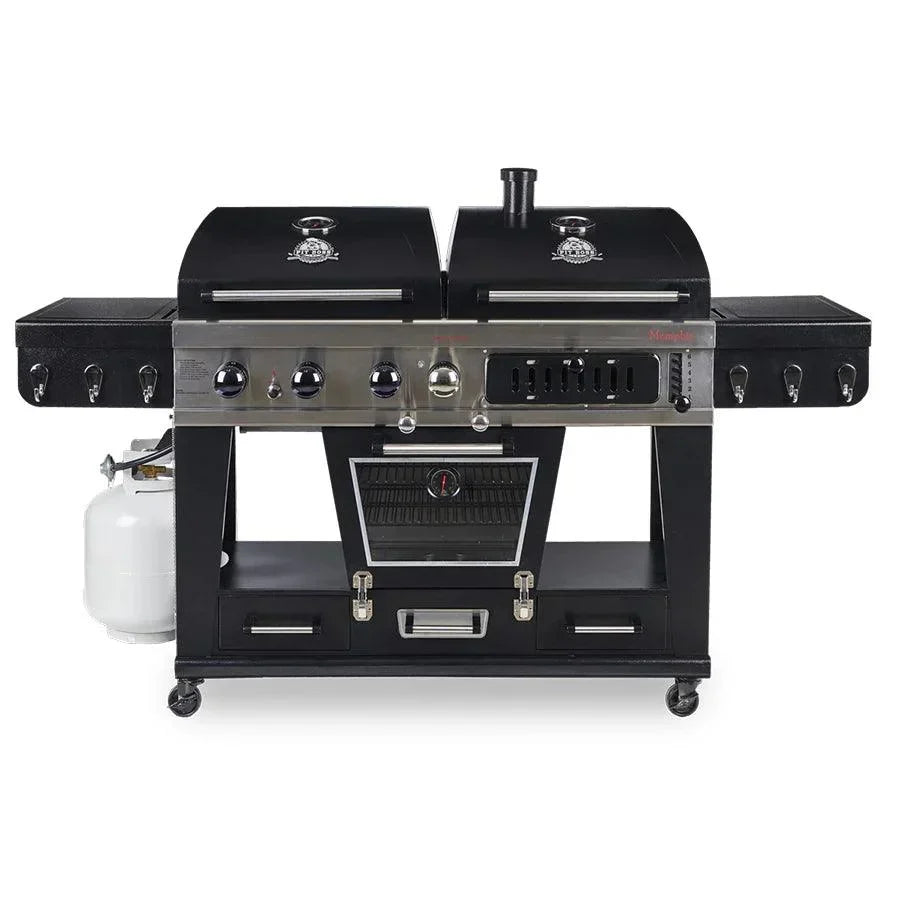 Pit Boss Memphis 1.0 Ultimate Combo Smoking BBQ Grill with Cover + Regulator